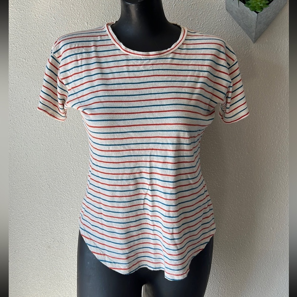 Madewell Striped Short Sleeve Blouse Size XXS